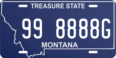 MT license plate 998888G