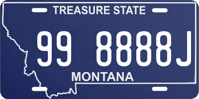 MT license plate 998888J