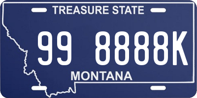 MT license plate 998888K