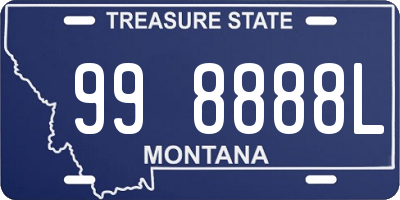 MT license plate 998888L