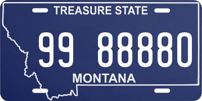 MT license plate 998888O