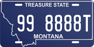 MT license plate 998888T