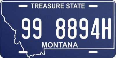 MT license plate 998894H