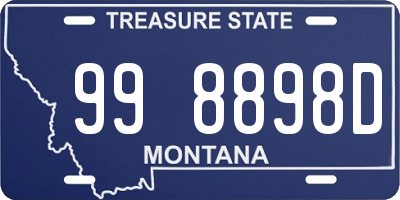 MT license plate 998898D