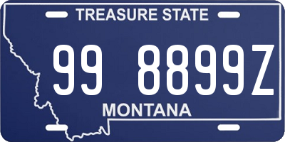 MT license plate 998899Z