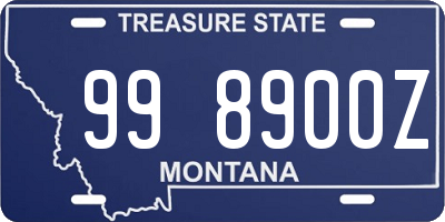 MT license plate 998900Z