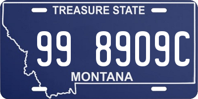 MT license plate 998909C