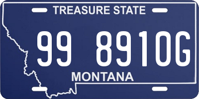 MT license plate 998910G