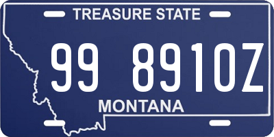 MT license plate 998910Z