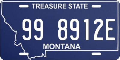 MT license plate 998912E