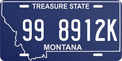 MT license plate 998912K