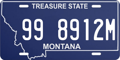 MT license plate 998912M