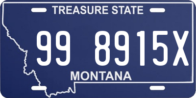 MT license plate 998915X