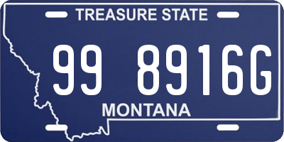 MT license plate 998916G