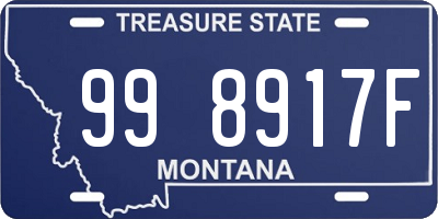 MT license plate 998917F