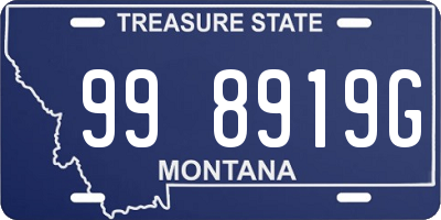 MT license plate 998919G