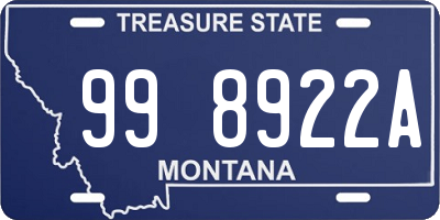 MT license plate 998922A