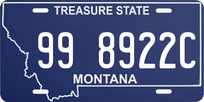 MT license plate 998922C