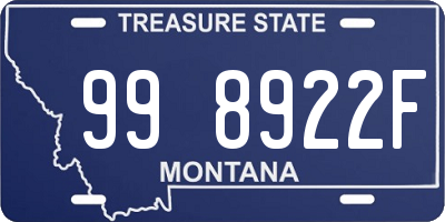 MT license plate 998922F