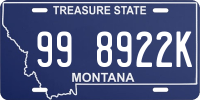 MT license plate 998922K