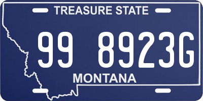 MT license plate 998923G