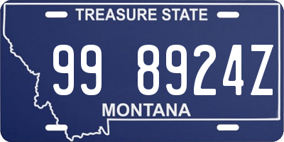 MT license plate 998924Z