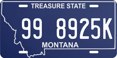 MT license plate 998925K