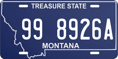 MT license plate 998926A