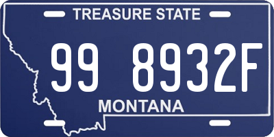 MT license plate 998932F