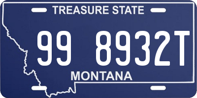 MT license plate 998932T