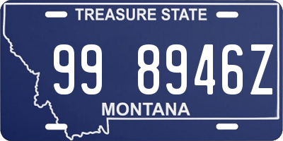 MT license plate 998946Z