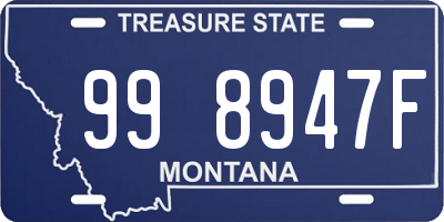 MT license plate 998947F