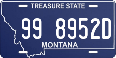 MT license plate 998952D