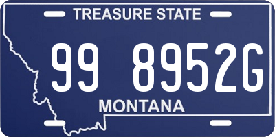 MT license plate 998952G