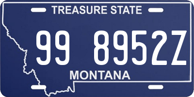 MT license plate 998952Z