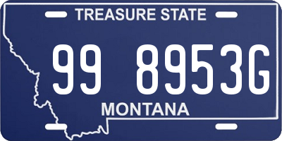 MT license plate 998953G