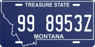 MT license plate 998953Z