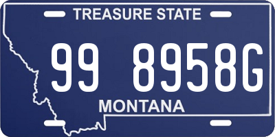 MT license plate 998958G