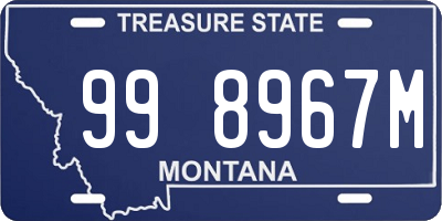 MT license plate 998967M