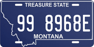 MT license plate 998968E