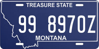 MT license plate 998970Z