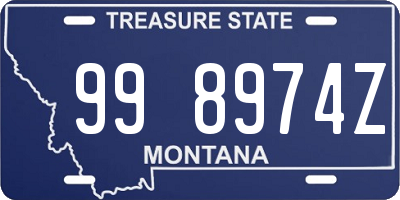 MT license plate 998974Z