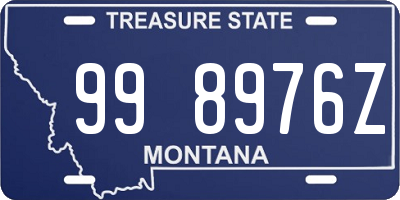 MT license plate 998976Z