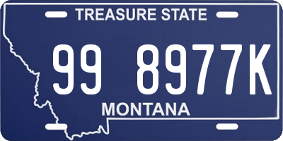 MT license plate 998977K