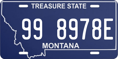 MT license plate 998978E