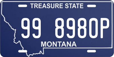 MT license plate 998980P