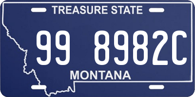 MT license plate 998982C