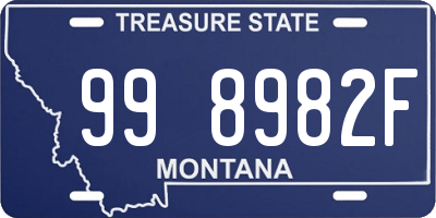 MT license plate 998982F