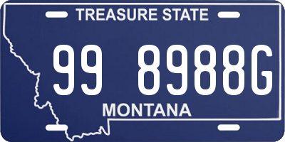 MT license plate 998988G