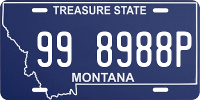 MT license plate 998988P